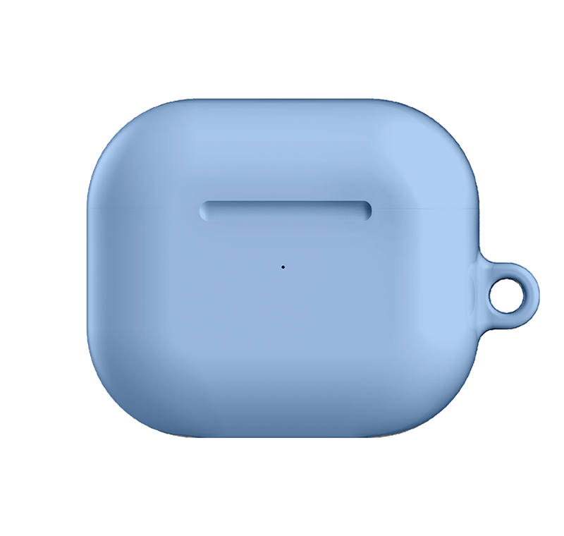 Front perspective of AirPods highlighting their ergonomic design and high-quality finish