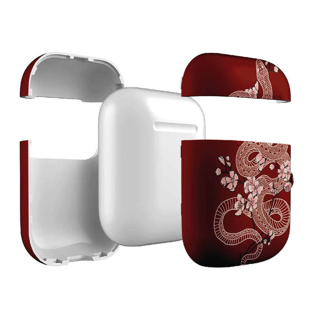 Blossom Snake in Red AirPods Case