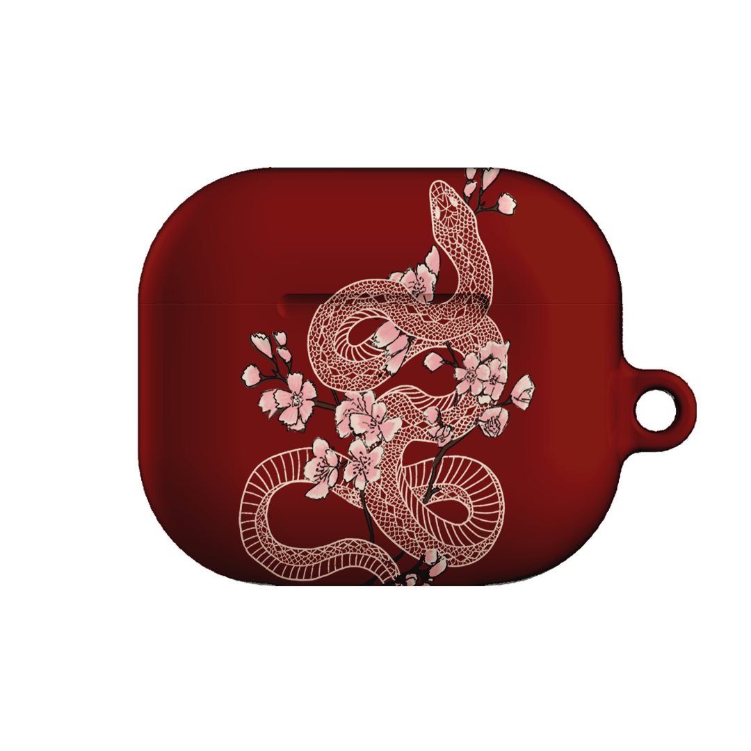 Blossom Snake in Red AirPods Case