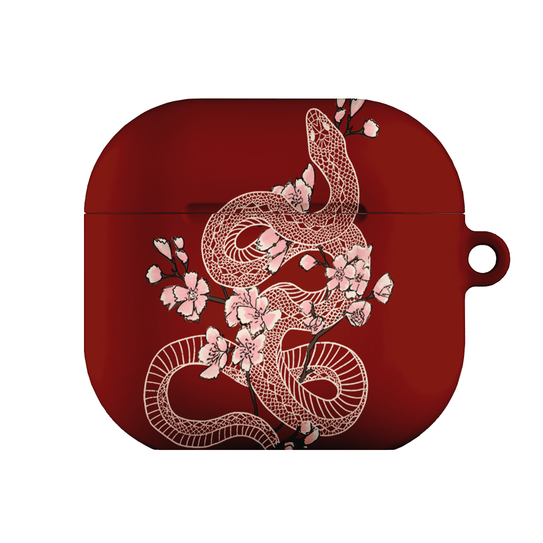 Blossom Snake in Red AirPods Case