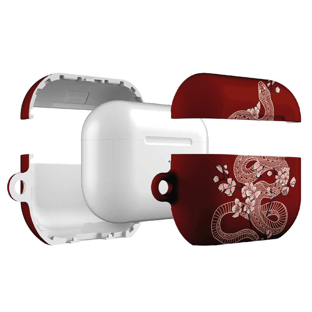 Blossom Snake in Red AirPods Pro Case