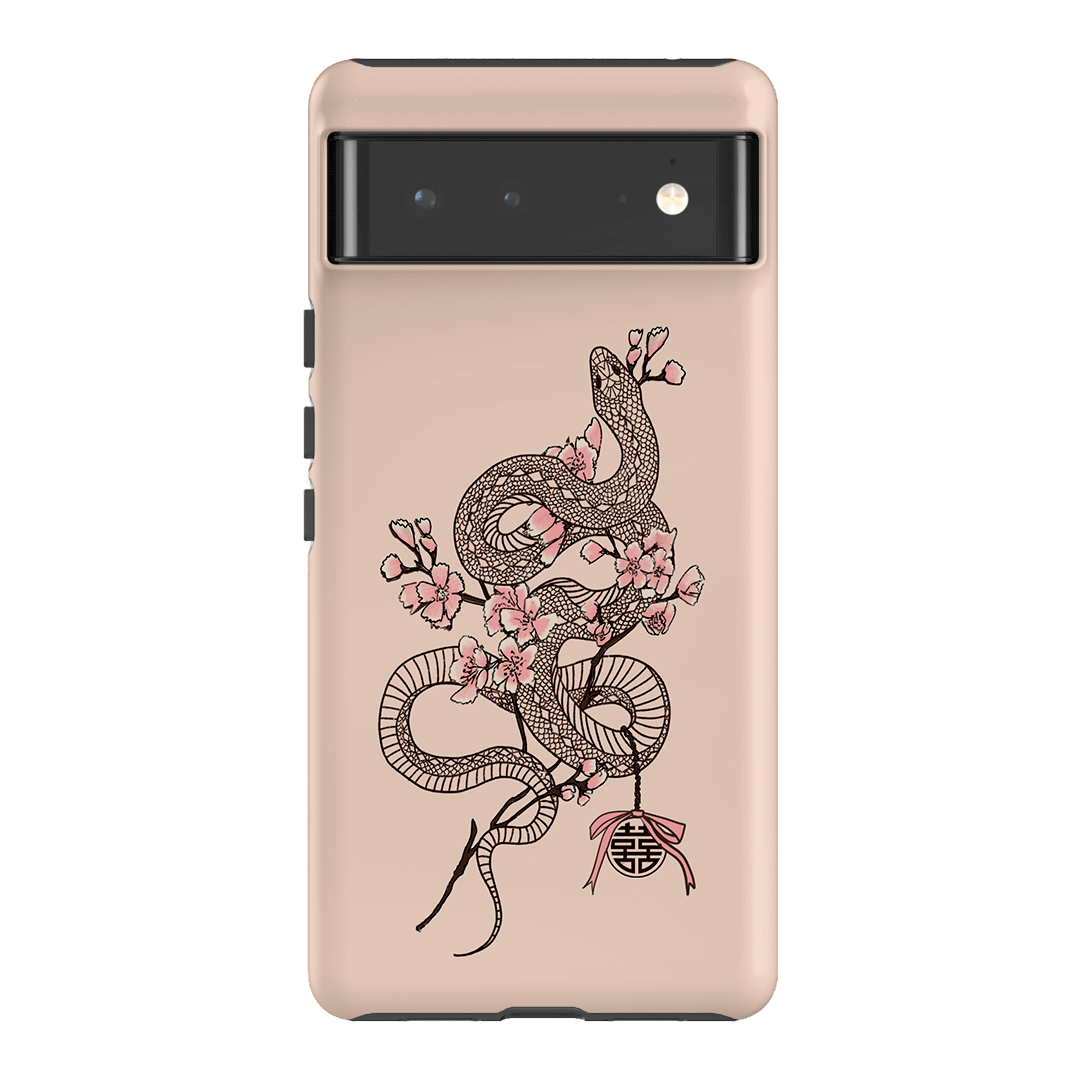 Blossom Snake in Pink Printed Phone Cases by Veronica Tucker - The Dairy