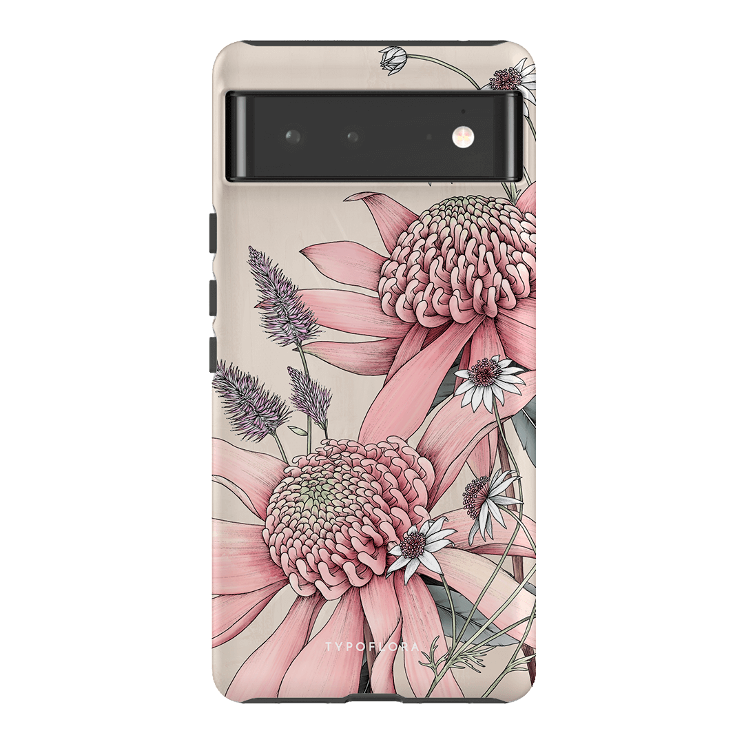 Pink Waratah Printed Phone Cases Google Pixel 6 / Armoured by Typoflora - The Dairy