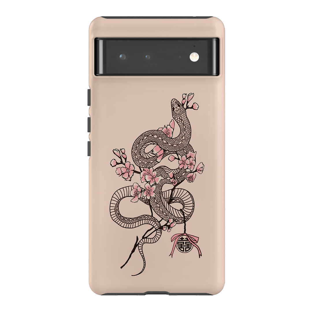 Blossom Snake in Pink Printed Phone Cases by Veronica Tucker - The Dairy