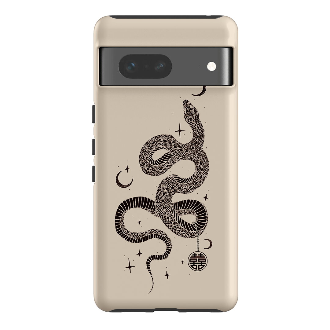 Astro Snake in Cream Printed Phone Cases by Veronica Tucker - The Dairy