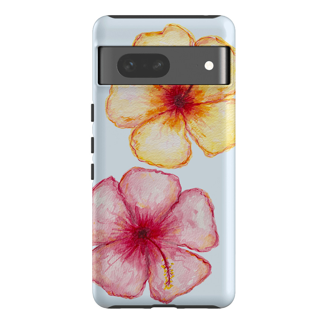 Hibiscus Flower Blue Printed Phone Cases Google Pixel 7 / Armoured by BG. Studio - The Dairy