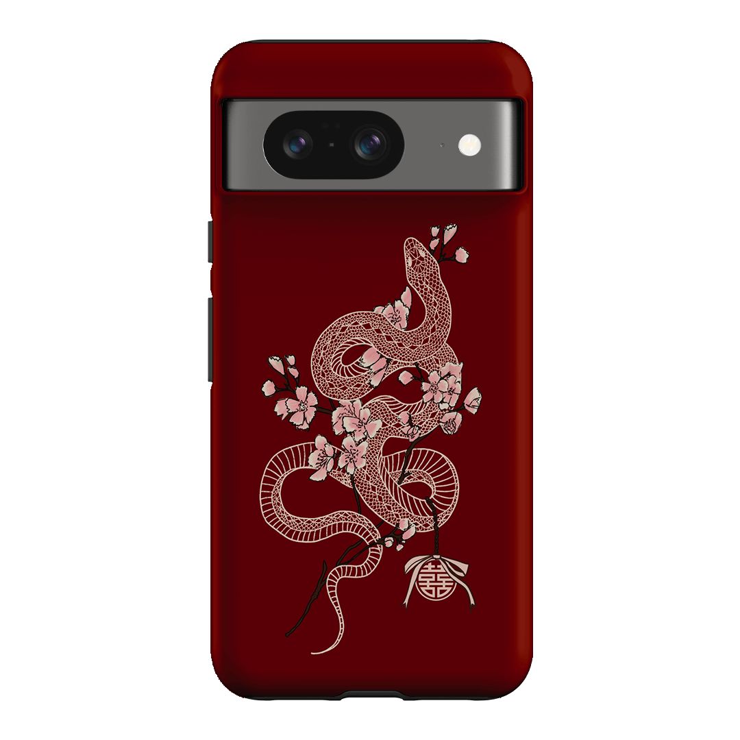 Blossom Snake in Red Printed Phone Cases by Veronica Tucker - The Dairy