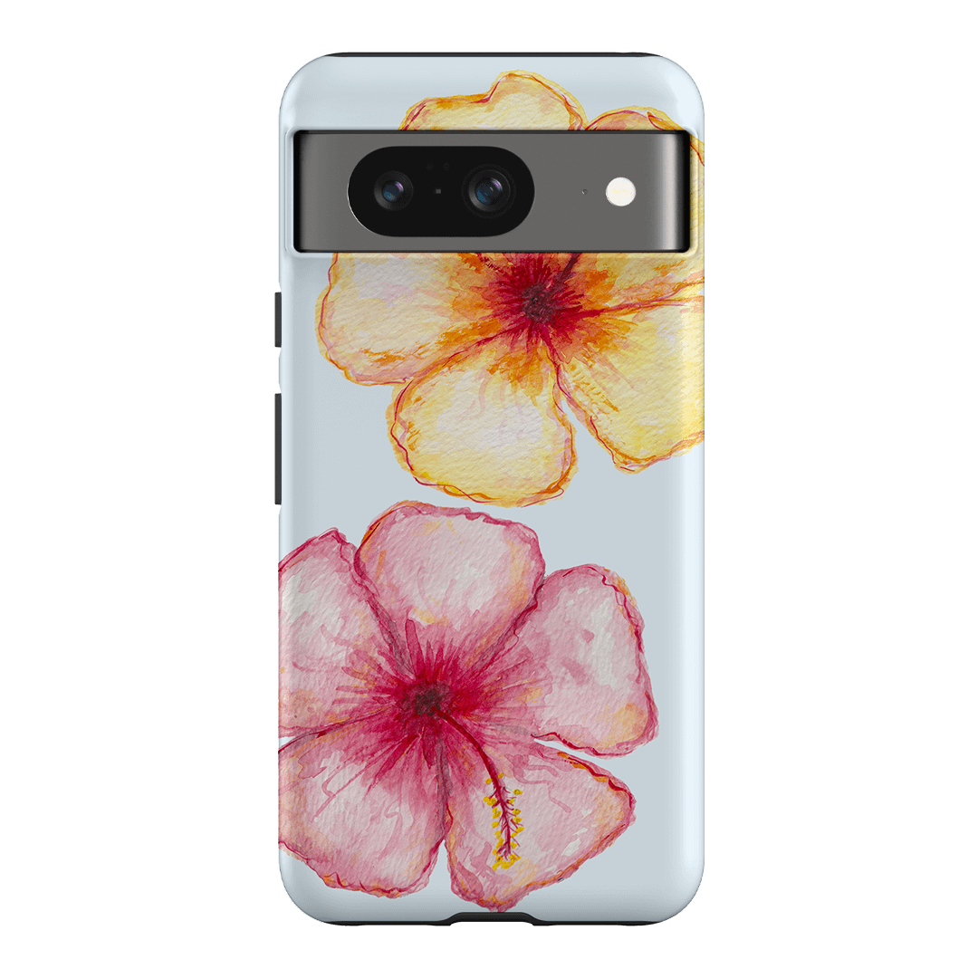 Hibiscus Flower Blue Printed Phone Cases Google Pixel 8 / Armoured by BG. Studio - The Dairy