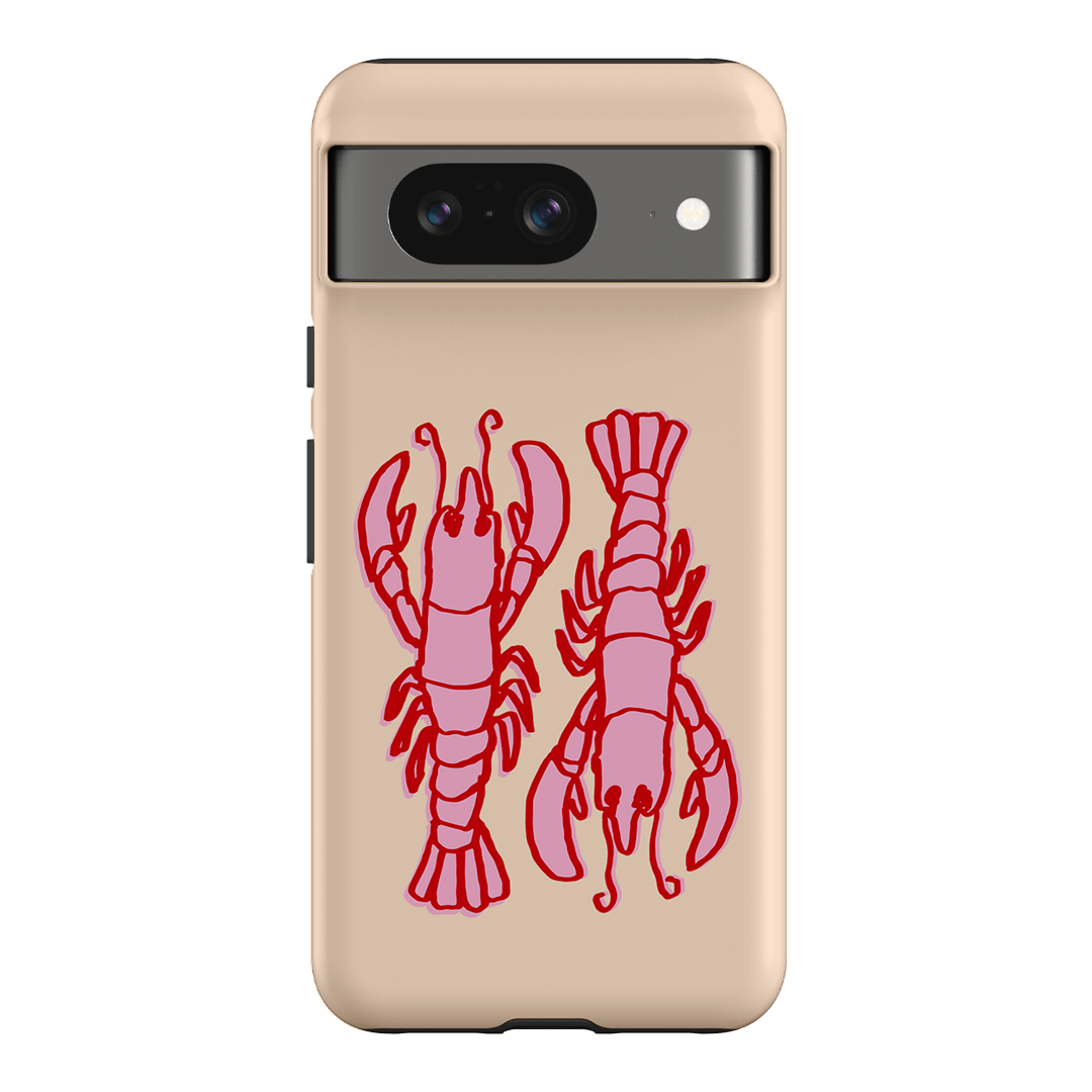 Lobster Love Peach Printed Phone Cases Google Pixel 8 / Armoured by The Dairy - The Dairy