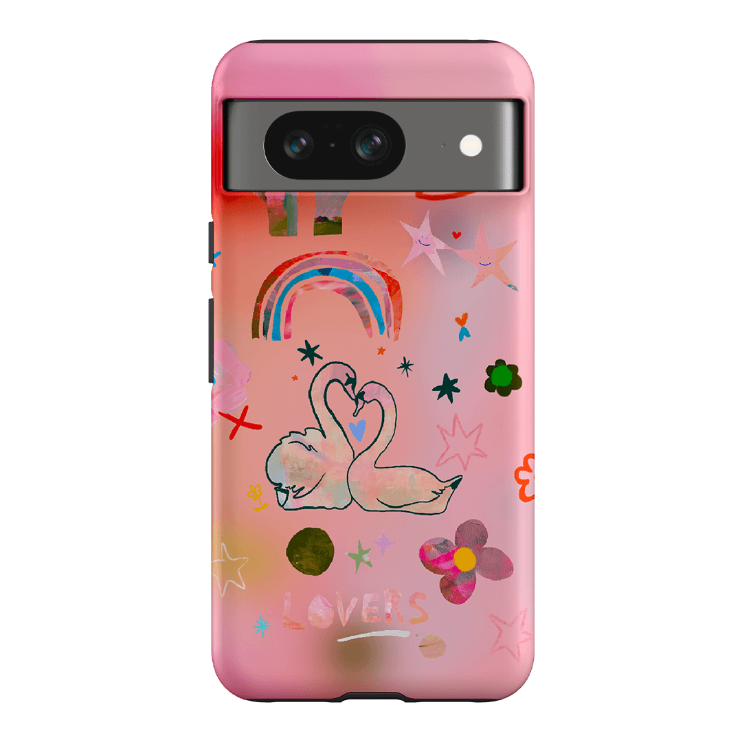 Pink Swan Printed Phone Cases Google Pixel 8 / Armoured by Kate Eliza - The Dairy