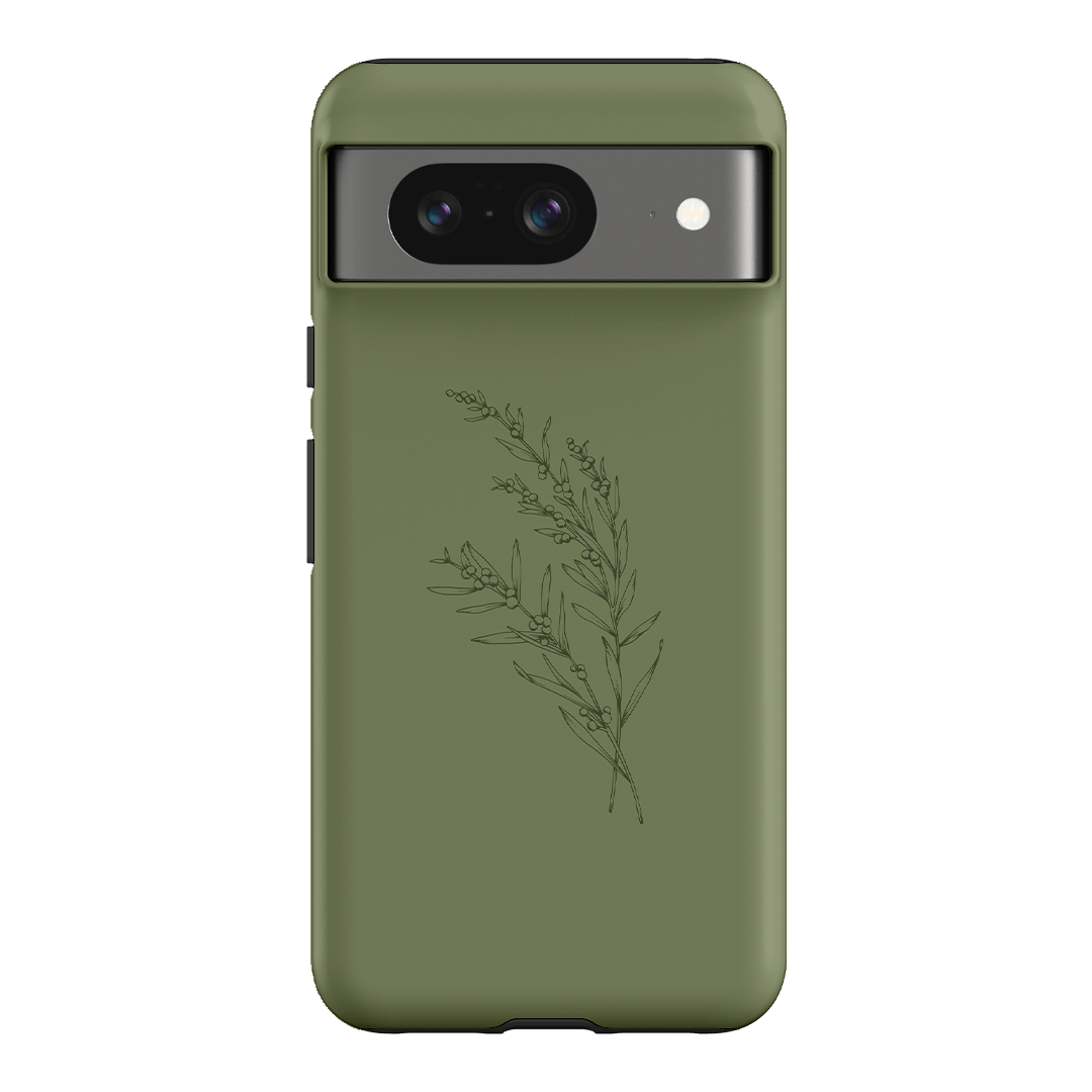 Khaki Wattle Printed Phone Cases by Typoflora - The Dairy