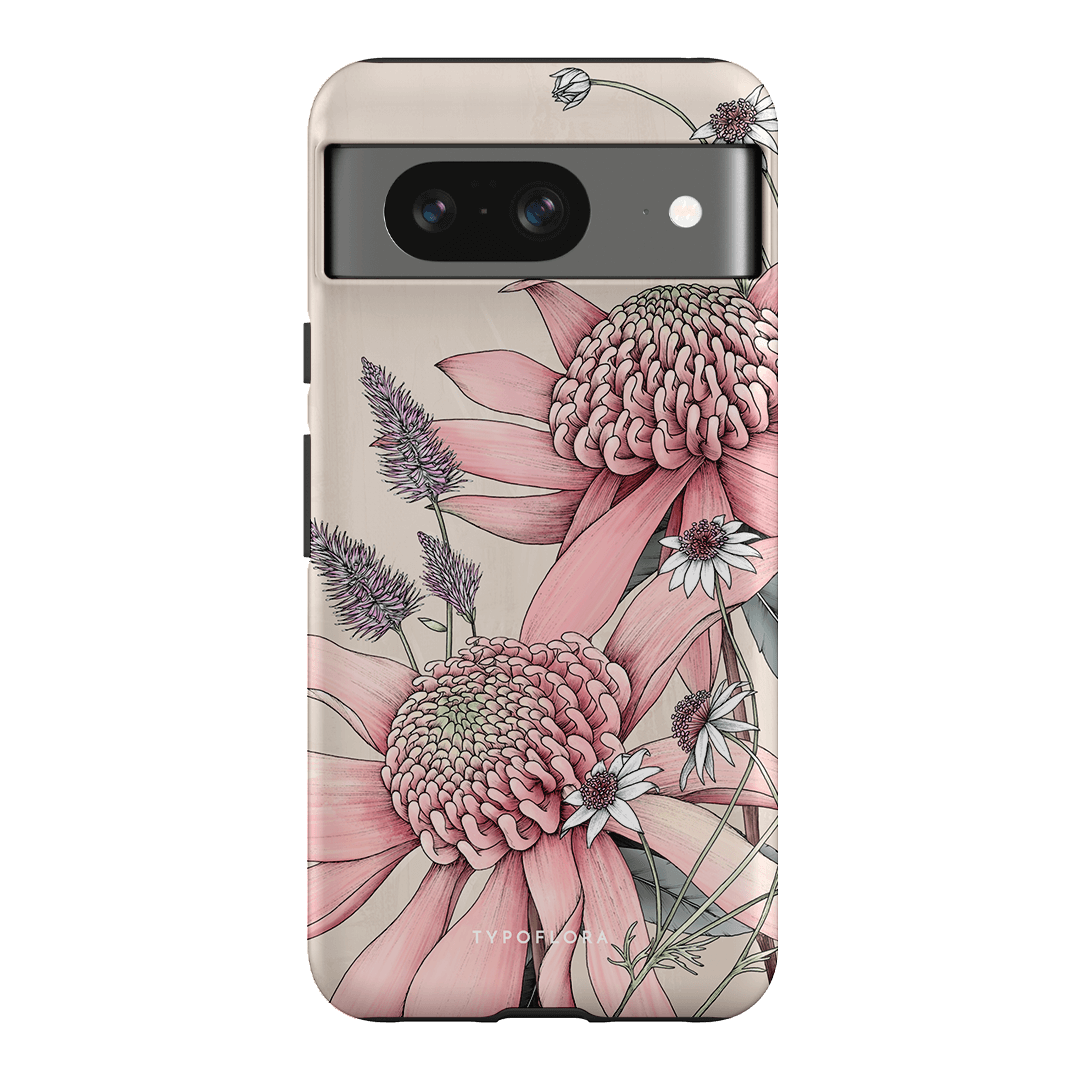 Pink Waratah Printed Phone Cases Google Pixel 8 / Armoured by Typoflora - The Dairy