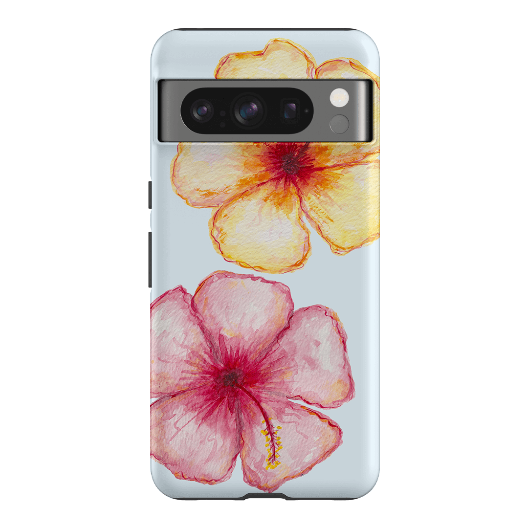 Hibiscus Flower Blue Printed Phone Cases Google Pixel 8 Pro / Armoured by BG. Studio - The Dairy