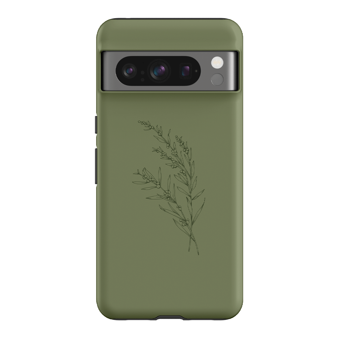 Khaki Wattle Printed Phone Cases by Typoflora - The Dairy