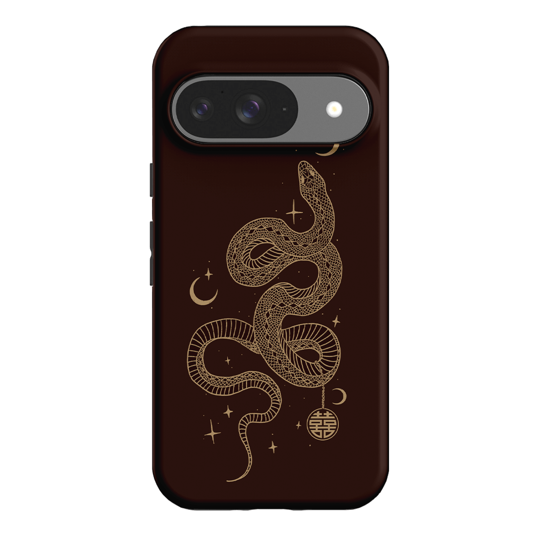 Astro Snake in Brown Printed Phone Cases by Veronica Tucker - The Dairy