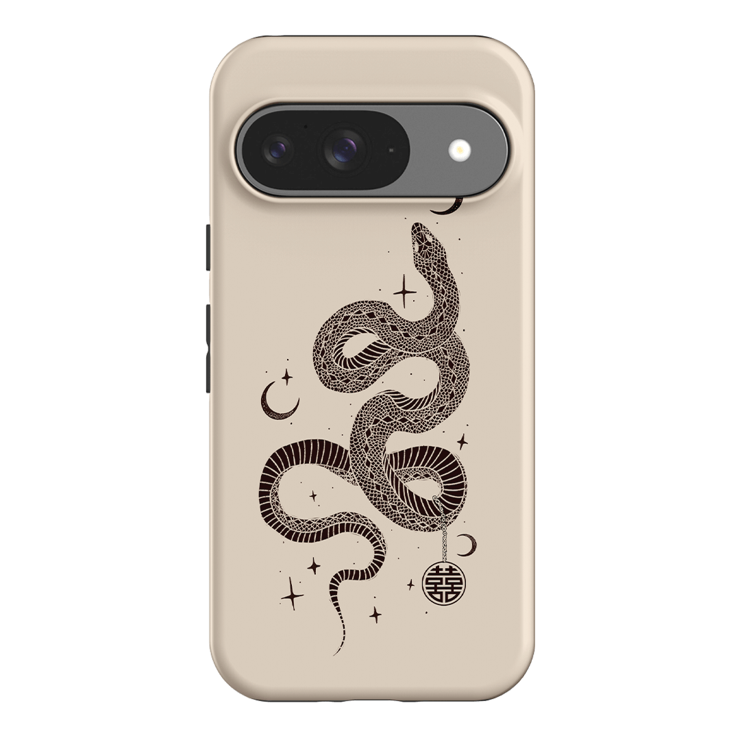 Astro Snake in Cream Printed Phone Cases by Veronica Tucker - The Dairy