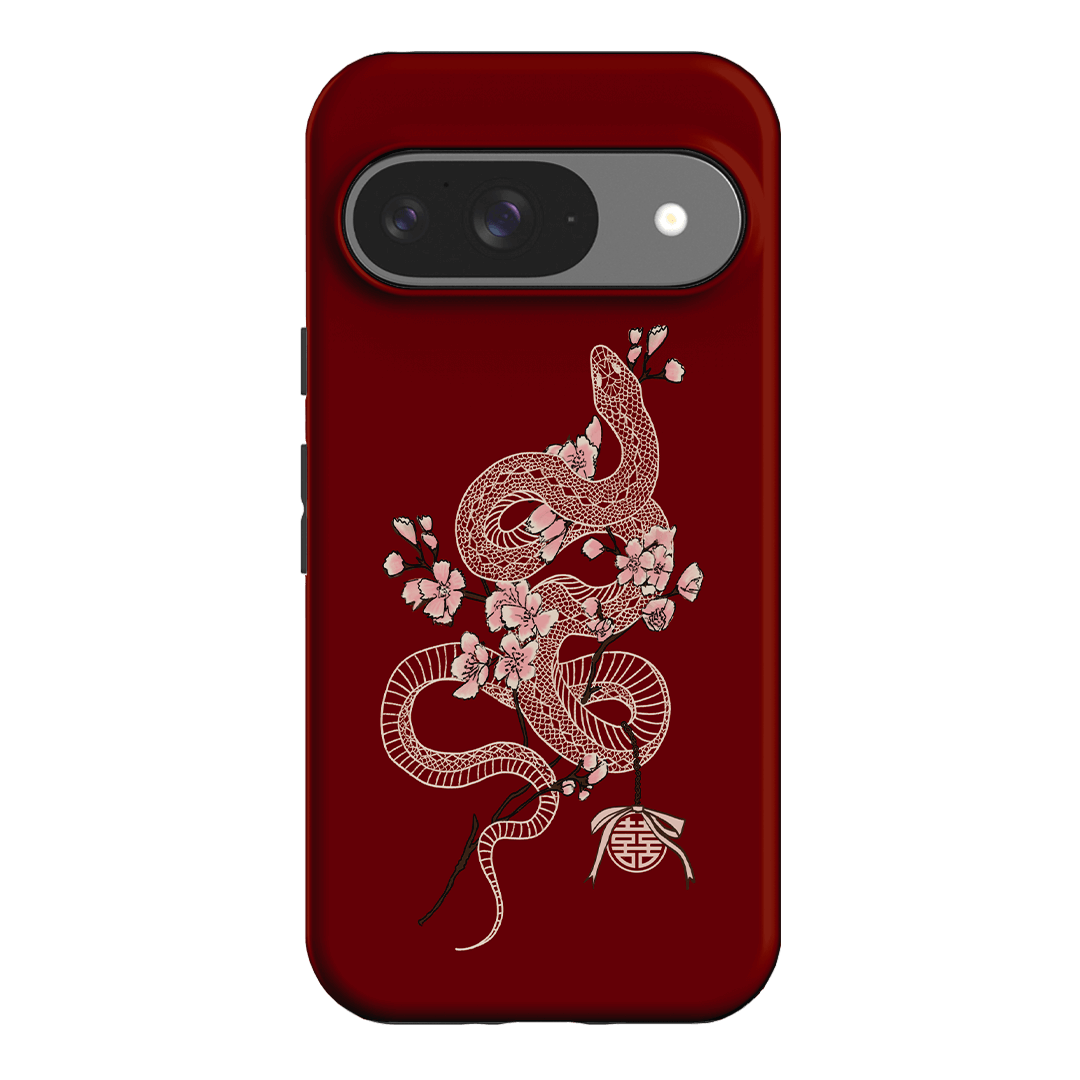 Blossom Snake in Red Printed Phone Cases by Veronica Tucker - The Dairy