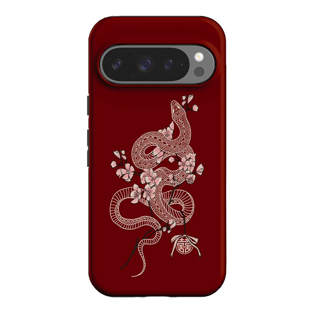 Blossom Snake in Red Printed Phone Cases by Veronica Tucker - The Dairy