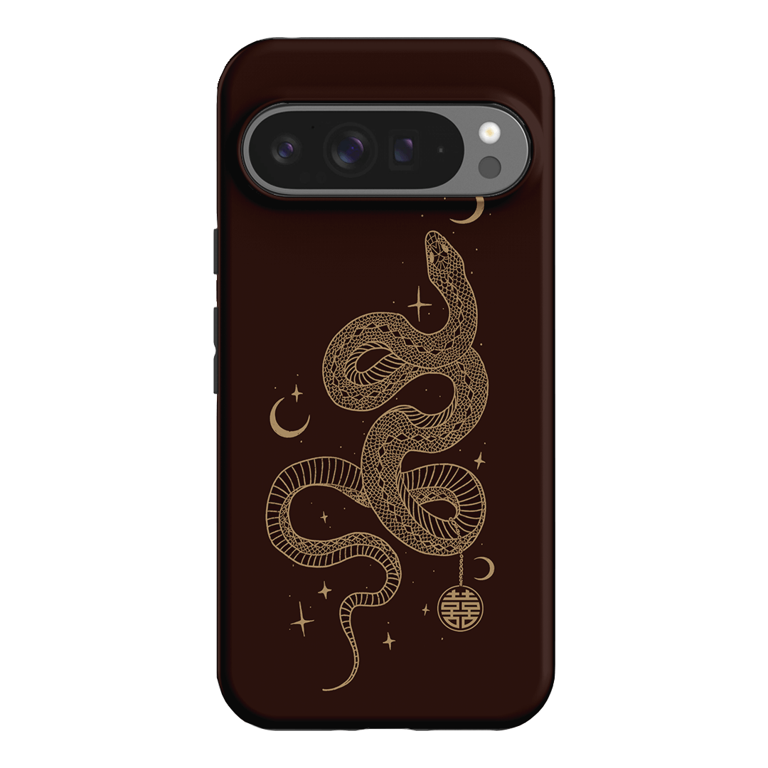 Astro Snake in Brown Printed Phone Cases by Veronica Tucker - The Dairy