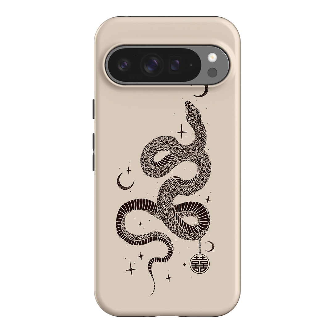 Astro Snake in Cream Printed Phone Cases by Veronica Tucker - The Dairy