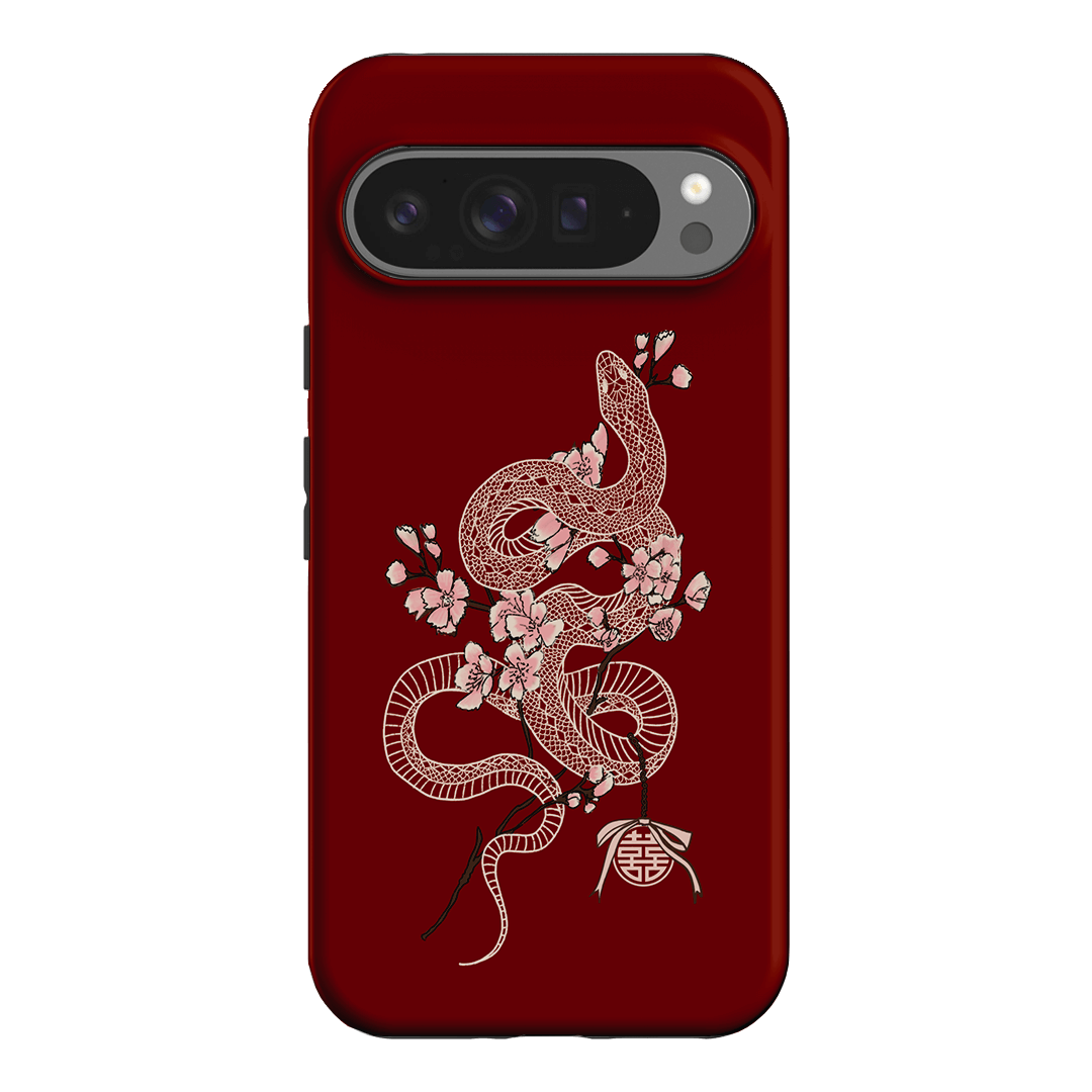 Blossom Snake in Red Printed Phone Cases by Veronica Tucker - The Dairy