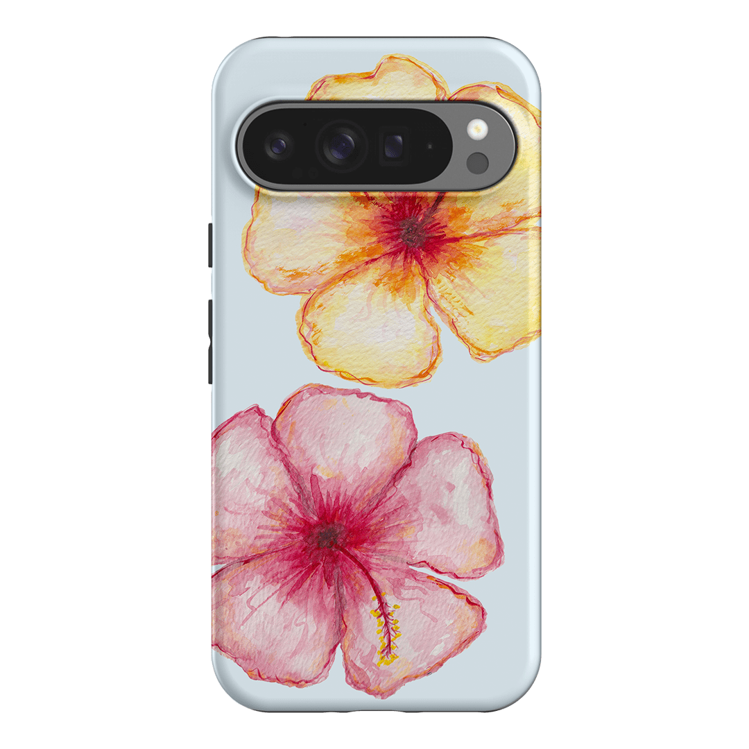 Hibiscus Flower Blue Printed Phone Cases Google Pixel 9 Pro XL / Armoured by BG. Studio - The Dairy