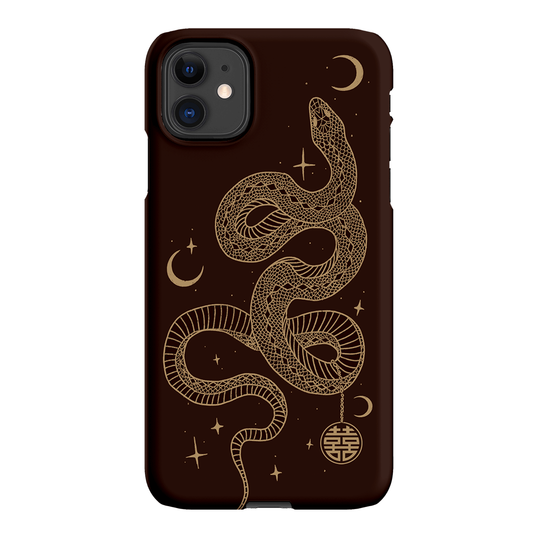 Astro Snake in Brown Printed Phone Cases by Veronica Tucker - The Dairy