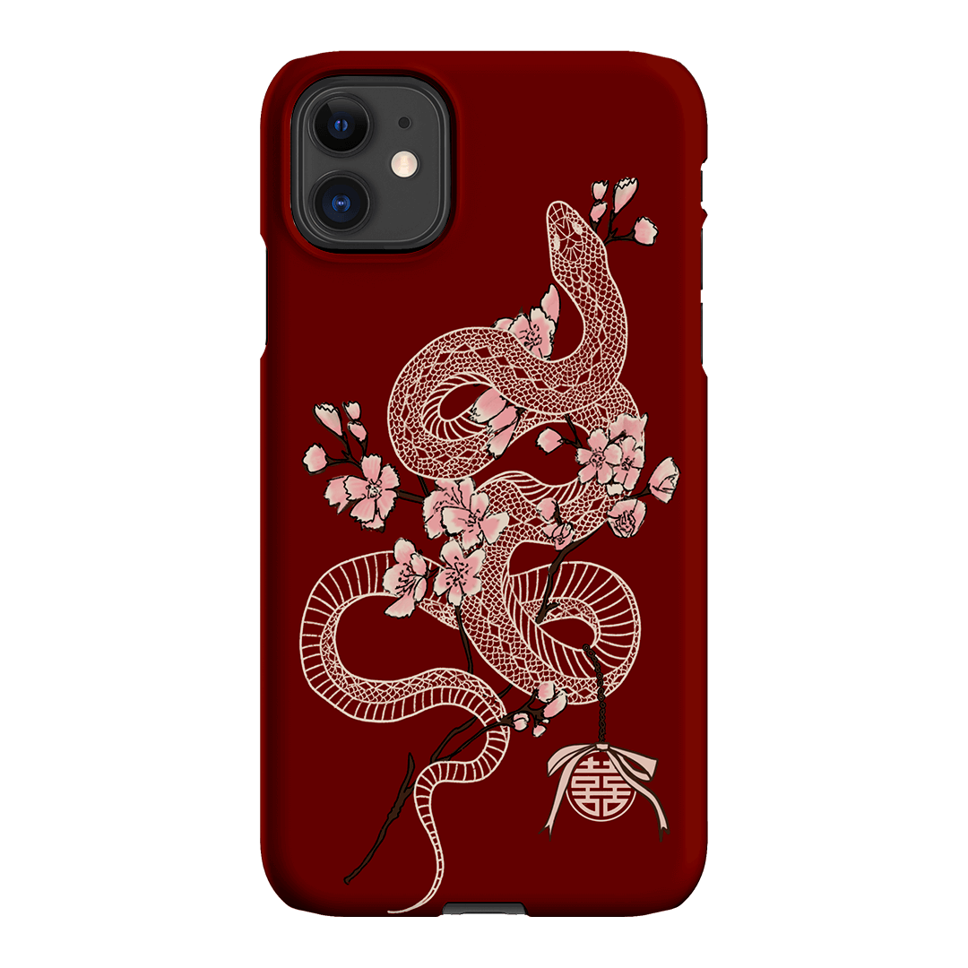 Blossom Snake in Red Printed Phone Cases by Veronica Tucker - The Dairy