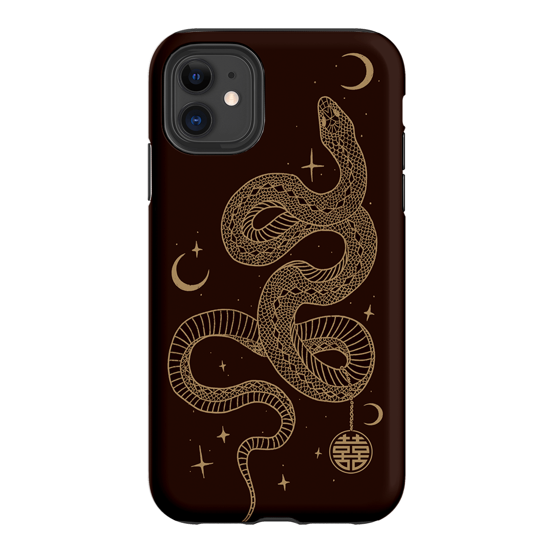 Astro Snake in Brown Printed Phone Cases by Veronica Tucker - The Dairy