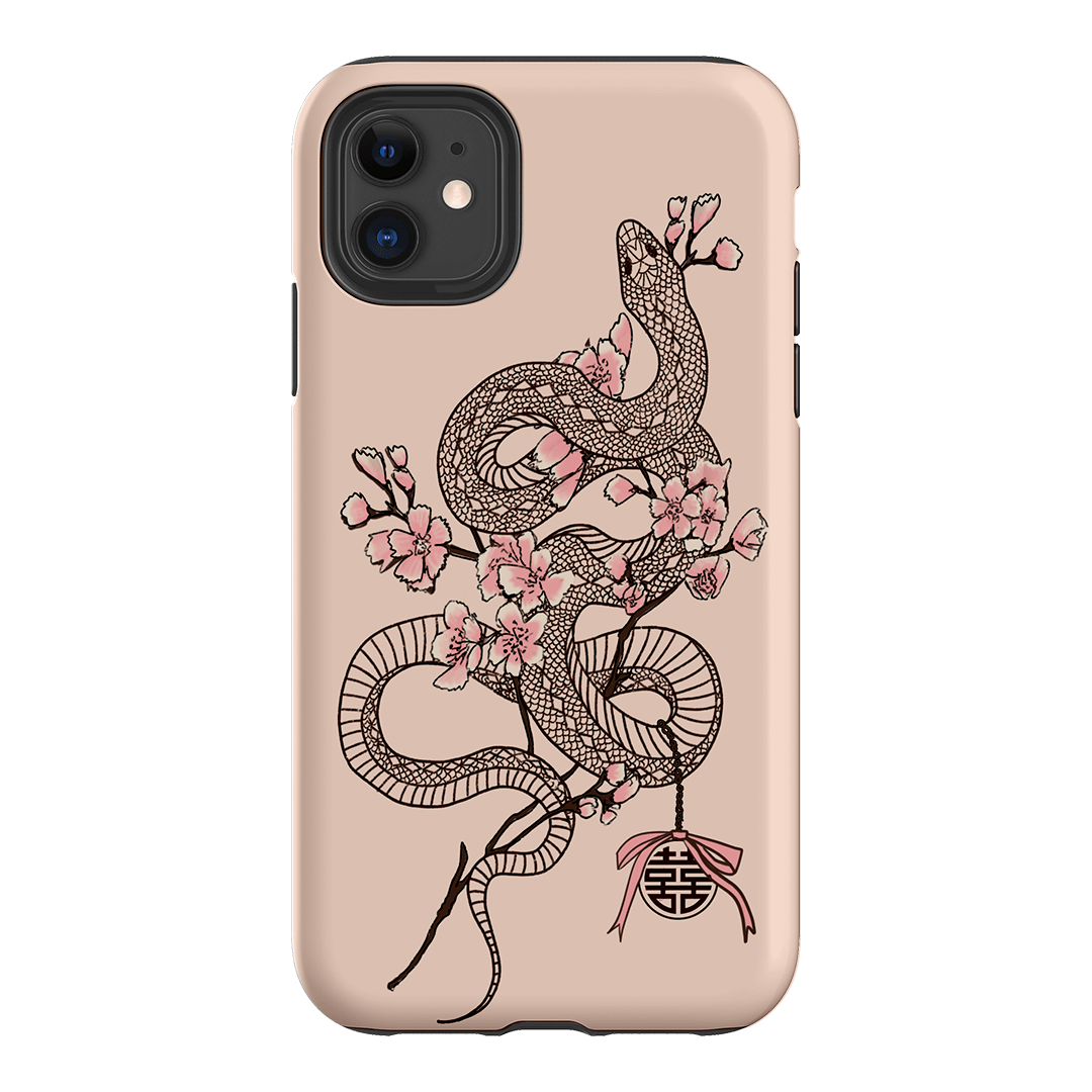 Blossom Snake in Pink Printed Phone Cases by Veronica Tucker - The Dairy