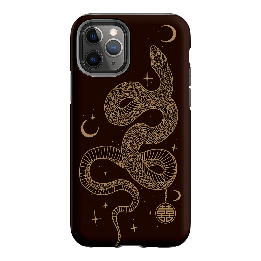 Astro Snake in Brown Printed Phone Cases by Veronica Tucker - The Dairy