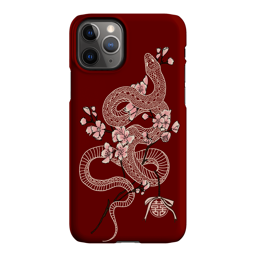 Blossom Snake in Red Printed Phone Cases by Veronica Tucker - The Dairy