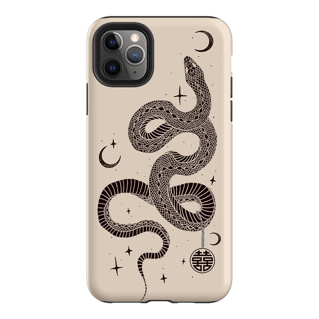 Astro Snake in Cream Printed Phone Cases by Veronica Tucker - The Dairy