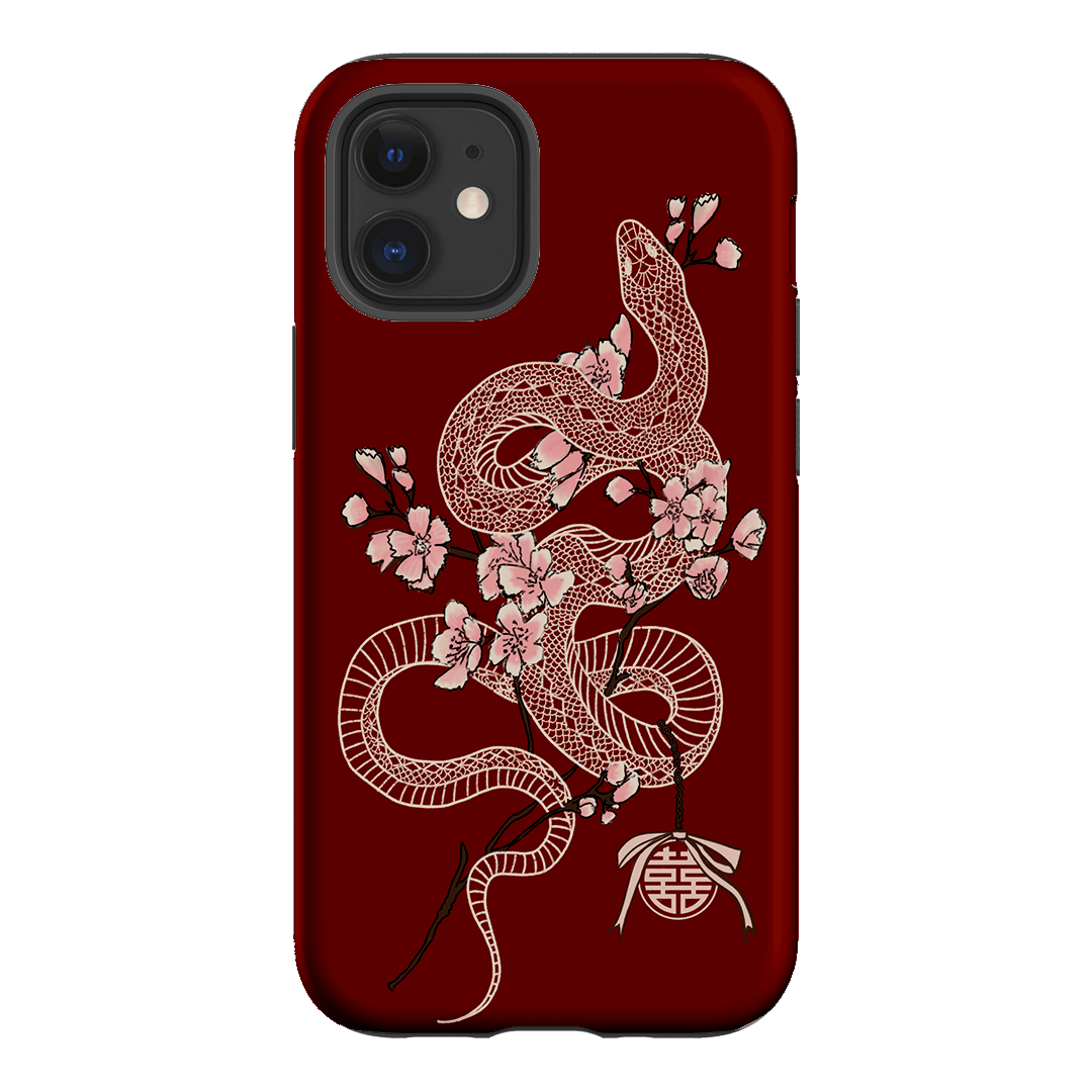 Blossom Snake in Red Printed Phone Cases by Veronica Tucker - The Dairy