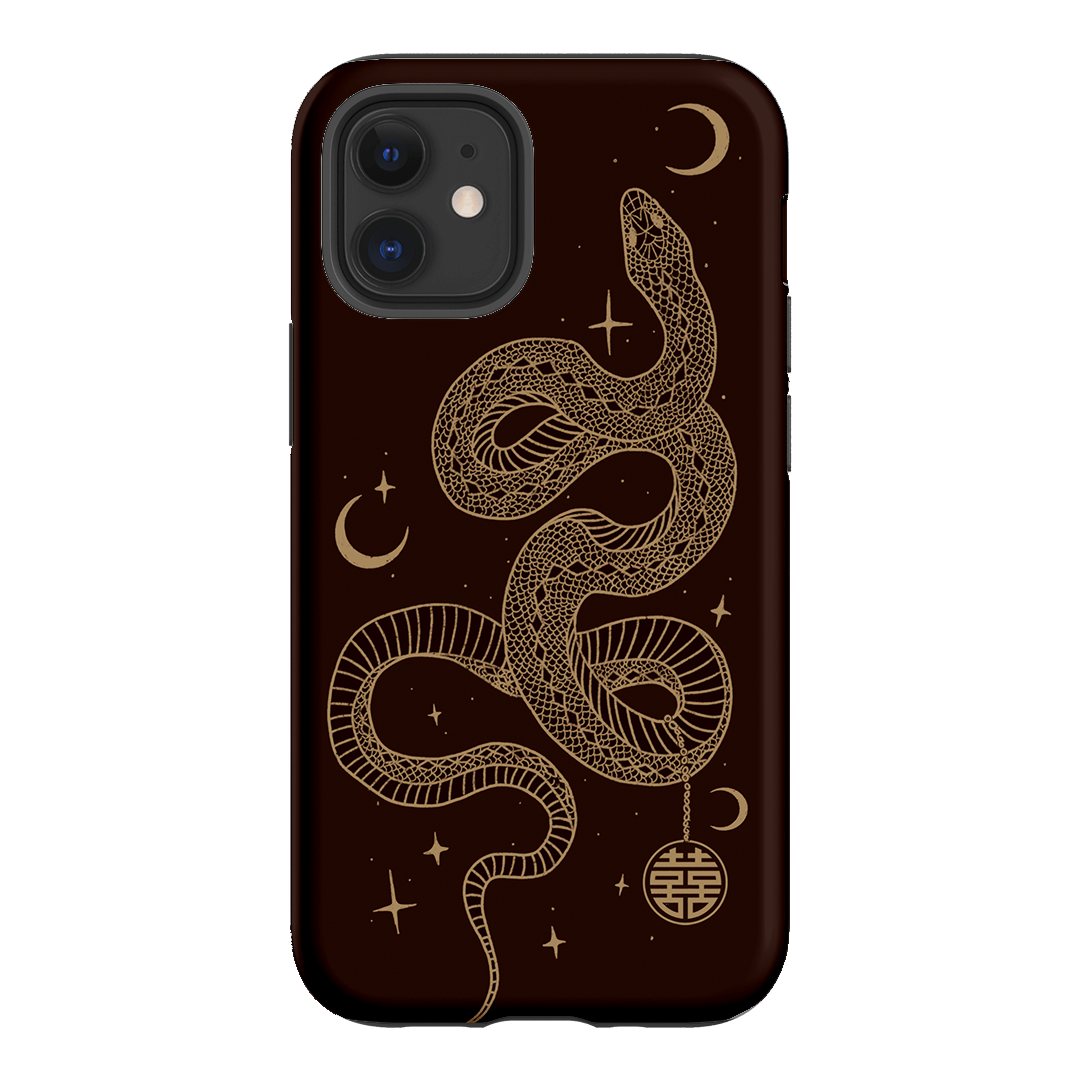 Astro Snake in Brown Printed Phone Cases by Veronica Tucker - The Dairy