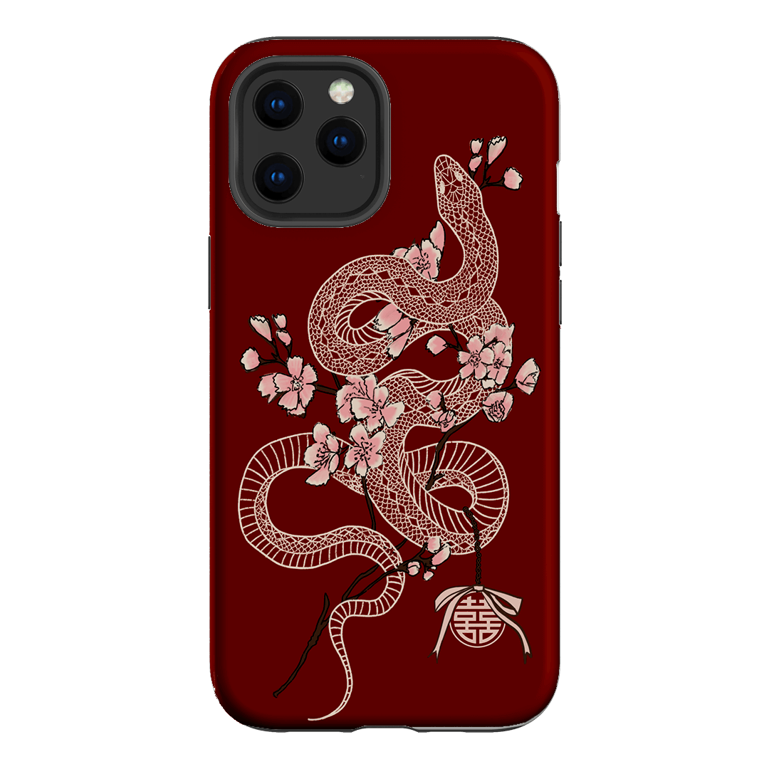 Blossom Snake in Red Printed Phone Cases by Veronica Tucker - The Dairy