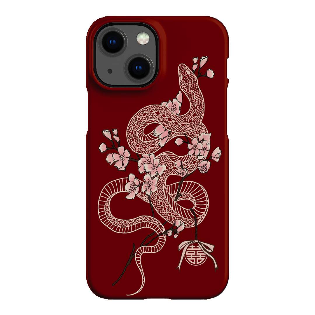 Blossom Snake in Red Printed Phone Cases by Veronica Tucker - The Dairy