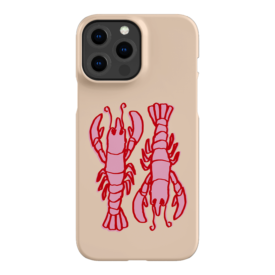 Lobster Love Peach Printed Phone Cases iPhone 13 Pro Max / Snap by The Dairy - The Dairy