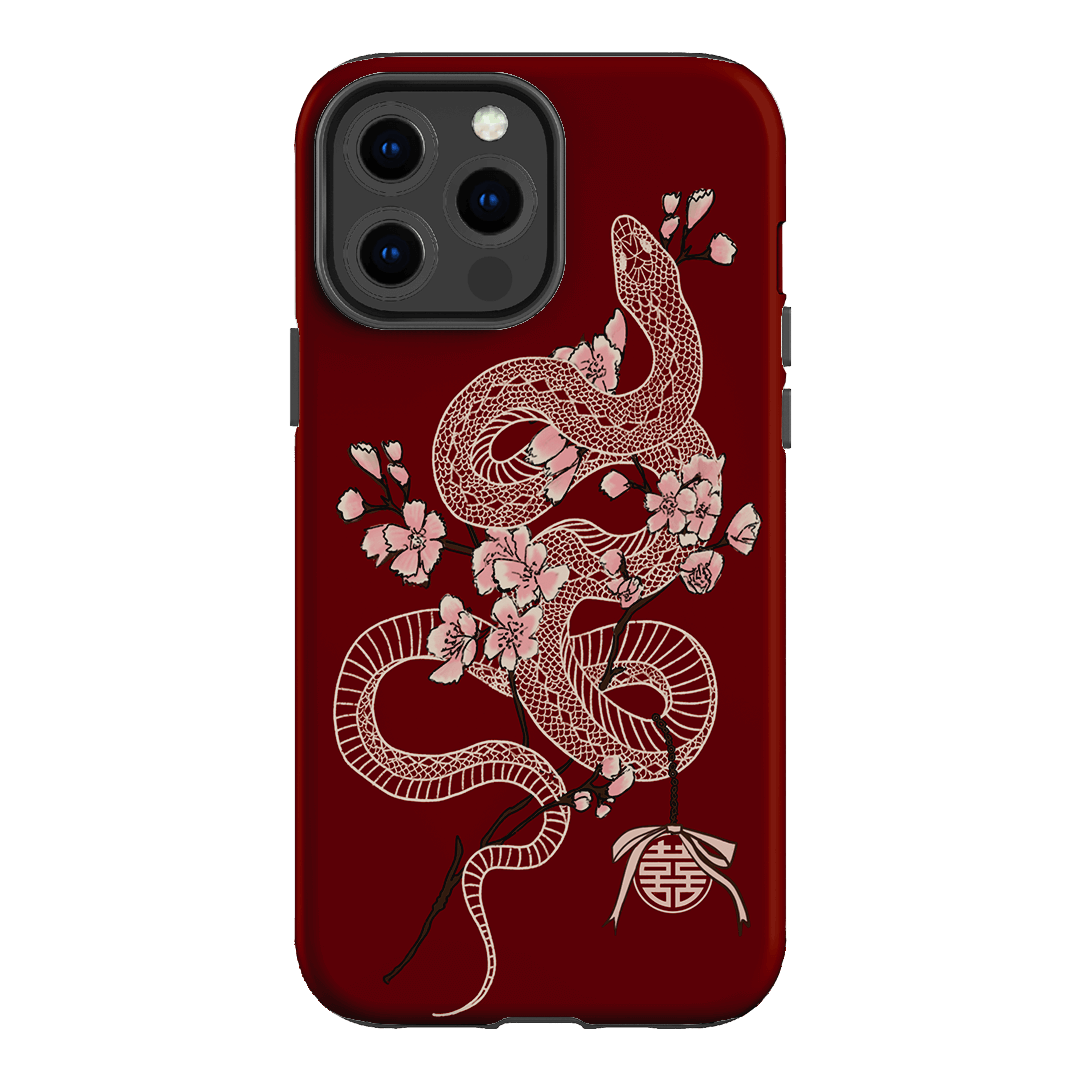 Blossom Snake in Red Printed Phone Cases by Veronica Tucker - The Dairy