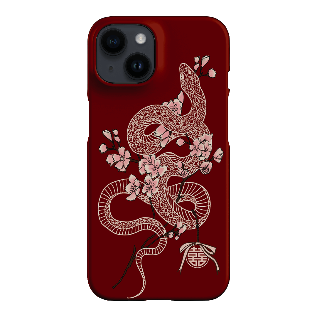 Blossom Snake in Red Printed Phone Cases by Veronica Tucker - The Dairy