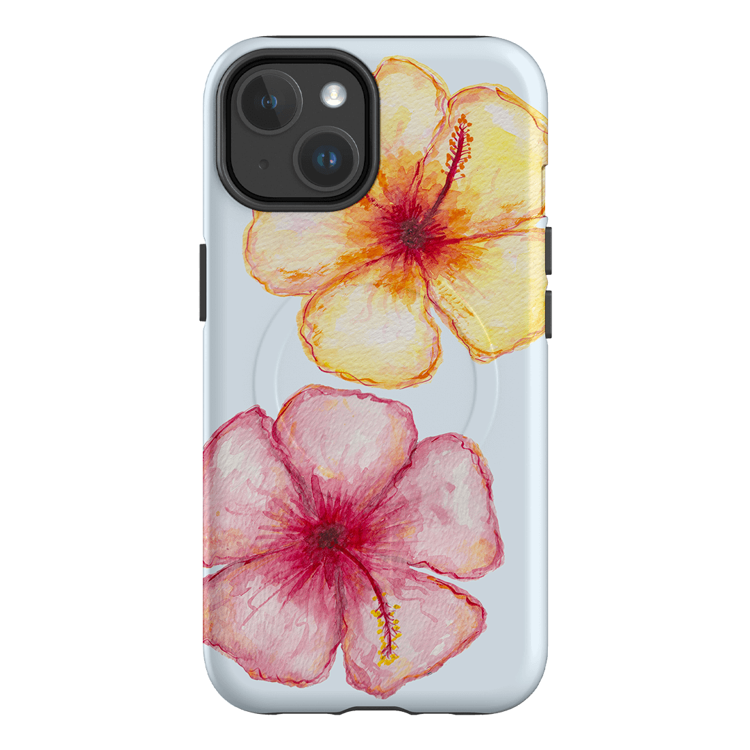 Hibiscus Flower Blue Printed Phone Cases iPhone 14 / Armoured MagSafe by BG. Studio - The Dairy