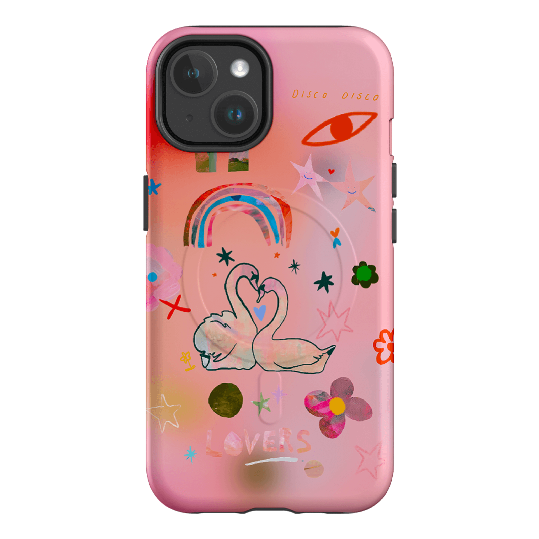 Pink Swan Printed Phone Cases iPhone 14 / Armoured MagSafe by Kate Eliza - The Dairy