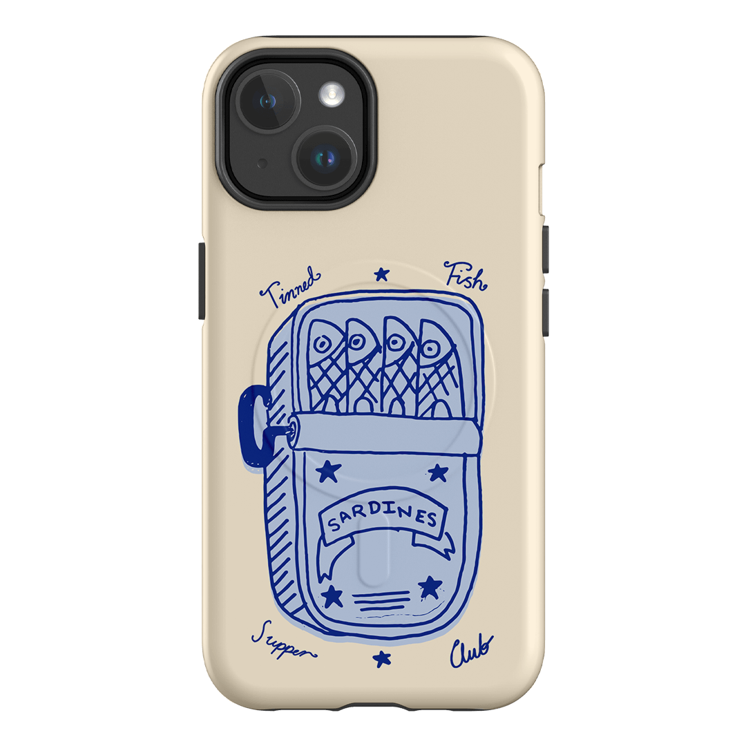 Sardine Social Blue Printed Phone Cases iPhone 14 / Armoured MagSafe by The Dairy - The Dairy