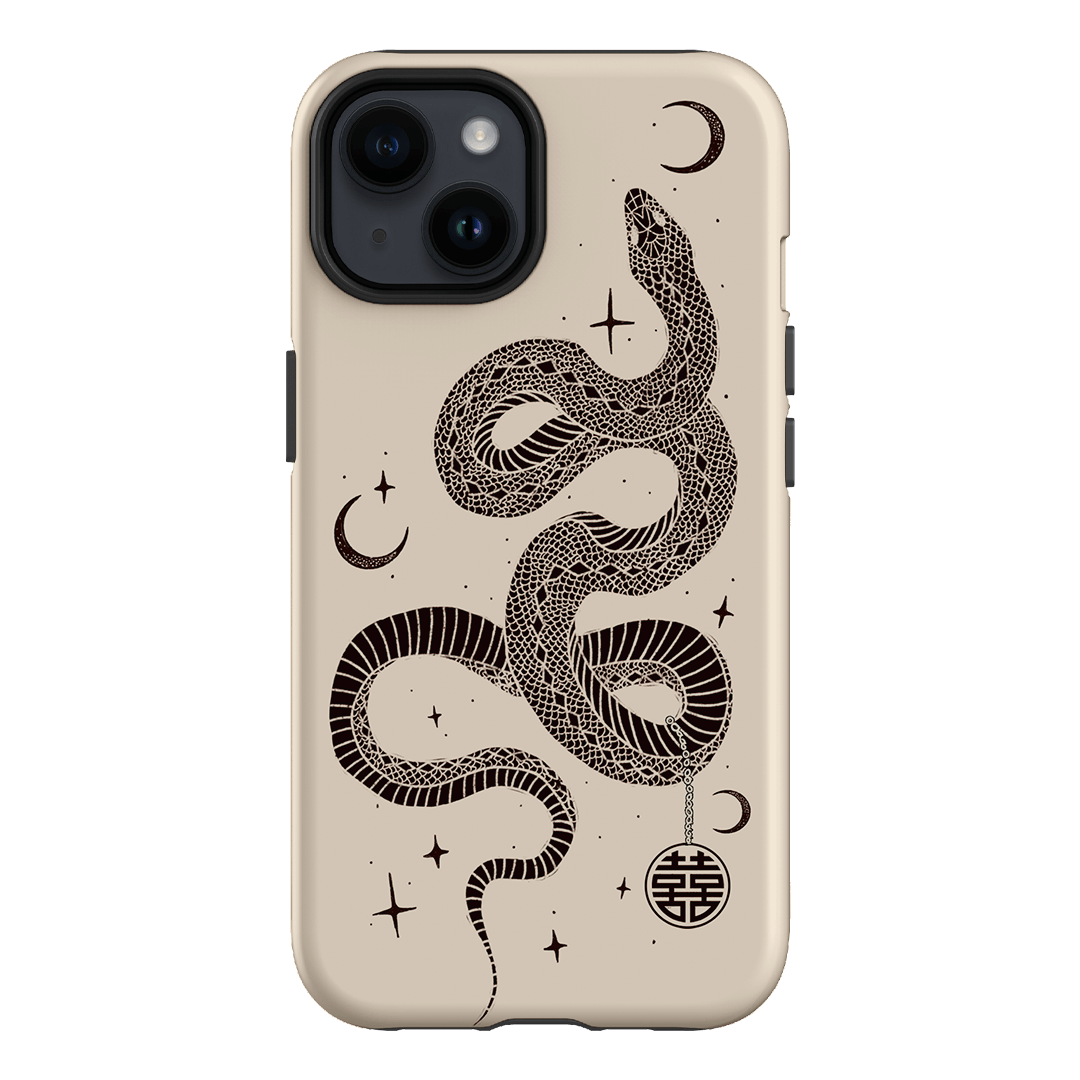 Astro Snake in Cream Printed Phone Cases by Veronica Tucker - The Dairy