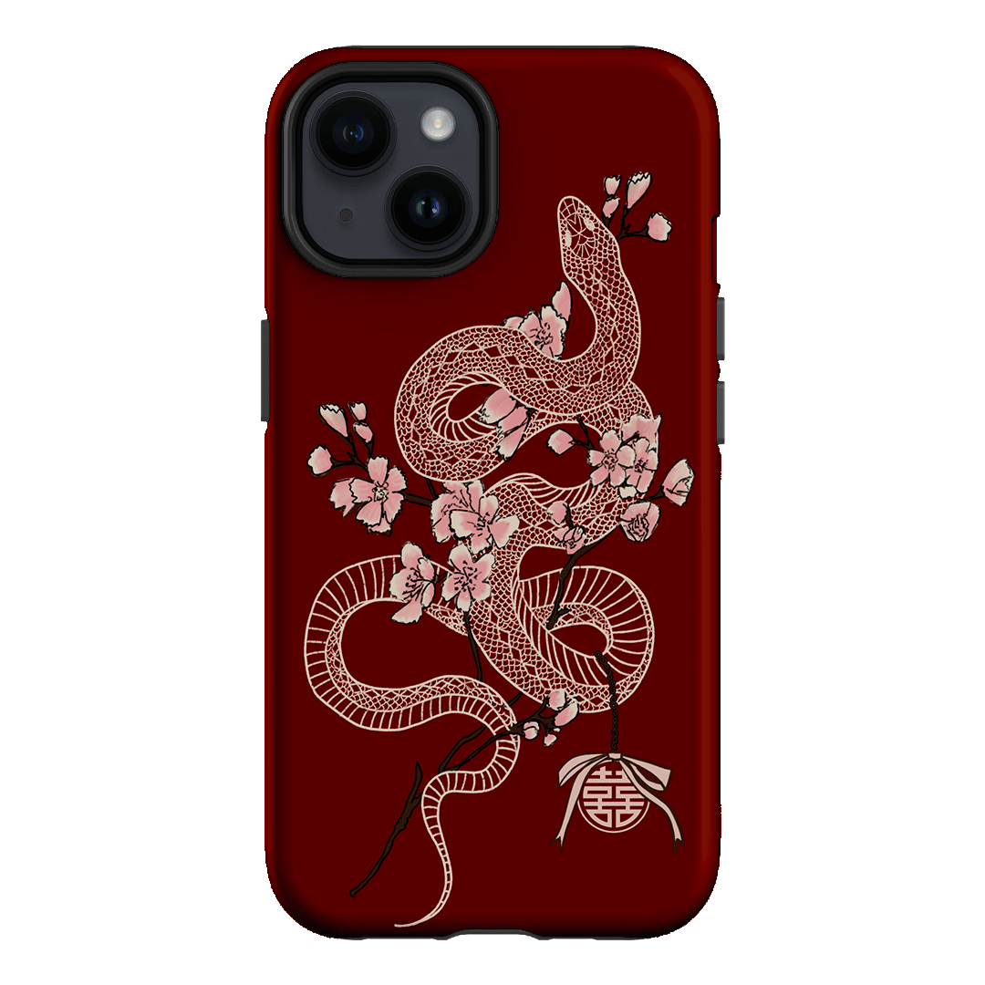 Blossom Snake in Red Printed Phone Cases by Veronica Tucker - The Dairy