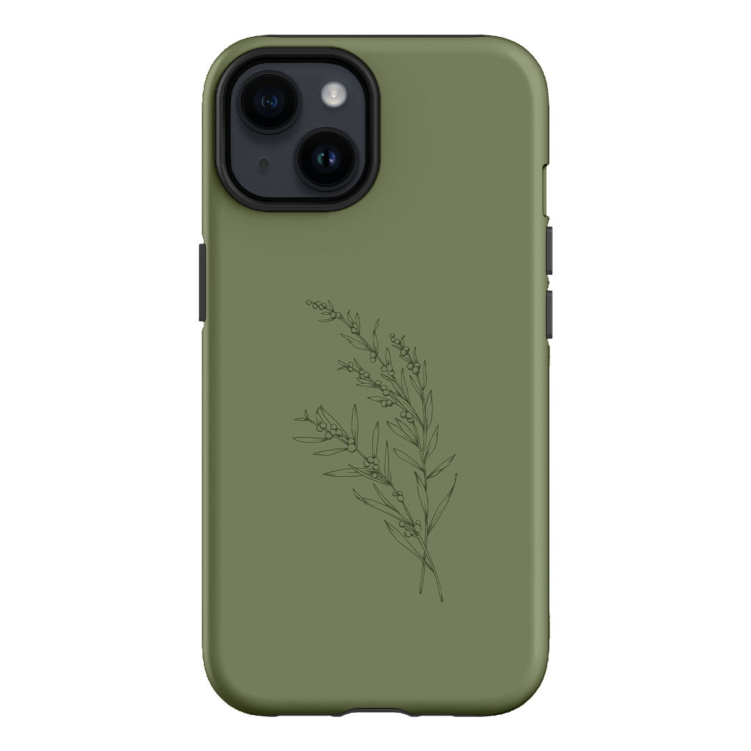 Khaki Wattle Printed Phone Cases by Typoflora - The Dairy