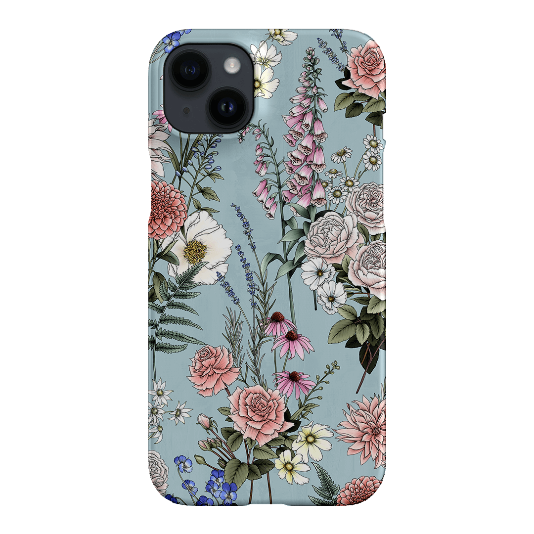 Garden Party Blue Printed Phone Cases iPhone 14 Plus / Snap by Typoflora - The Dairy