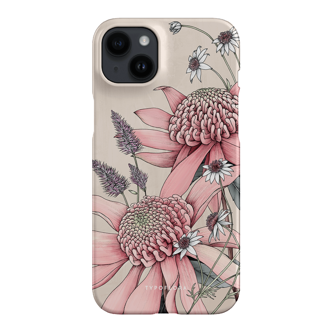 Pink Waratah Printed Phone Cases iPhone 14 Plus / Snap by Typoflora - The Dairy