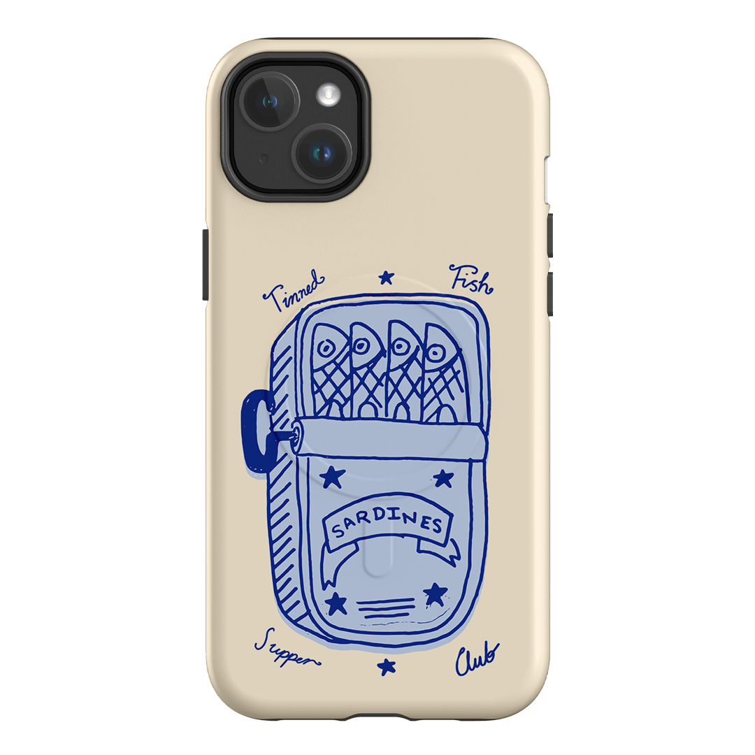 Sardine Social Blue Printed Phone Cases iPhone 14 Plus / Armoured MagSafe by The Dairy - The Dairy