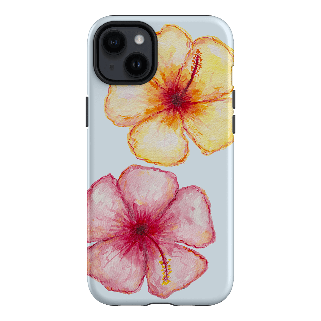 Hibiscus Flower Blue Printed Phone Cases iPhone 14 Plus / Armoured by BG. Studio - The Dairy